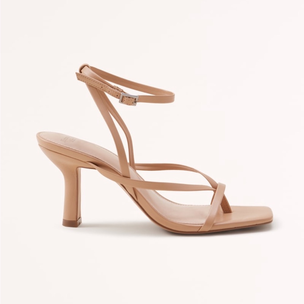 NWOT Abercrombie & Fitch Nude Strappy Heels - Size 9